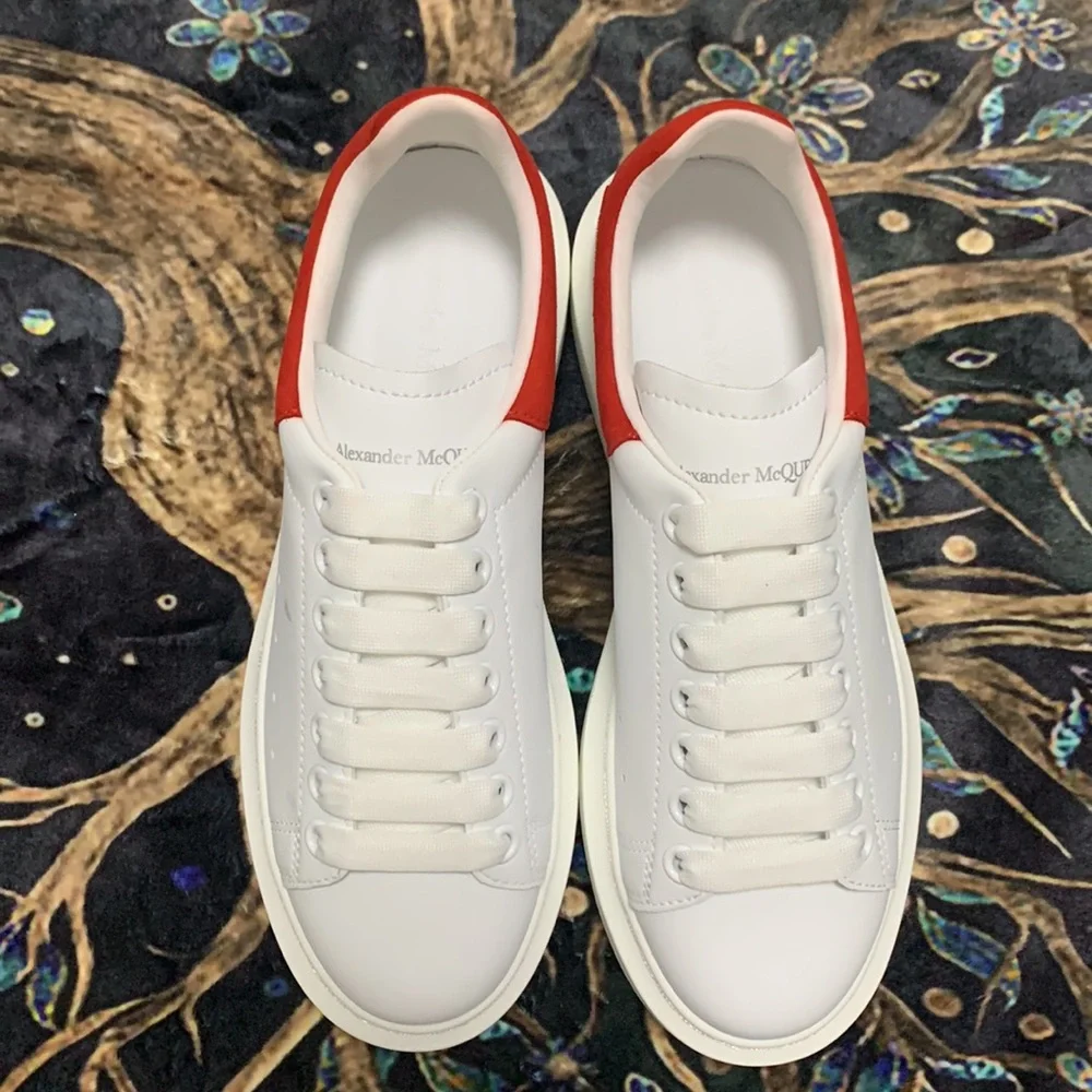 White and Red Women's Sneakers - Picture 4 of 5